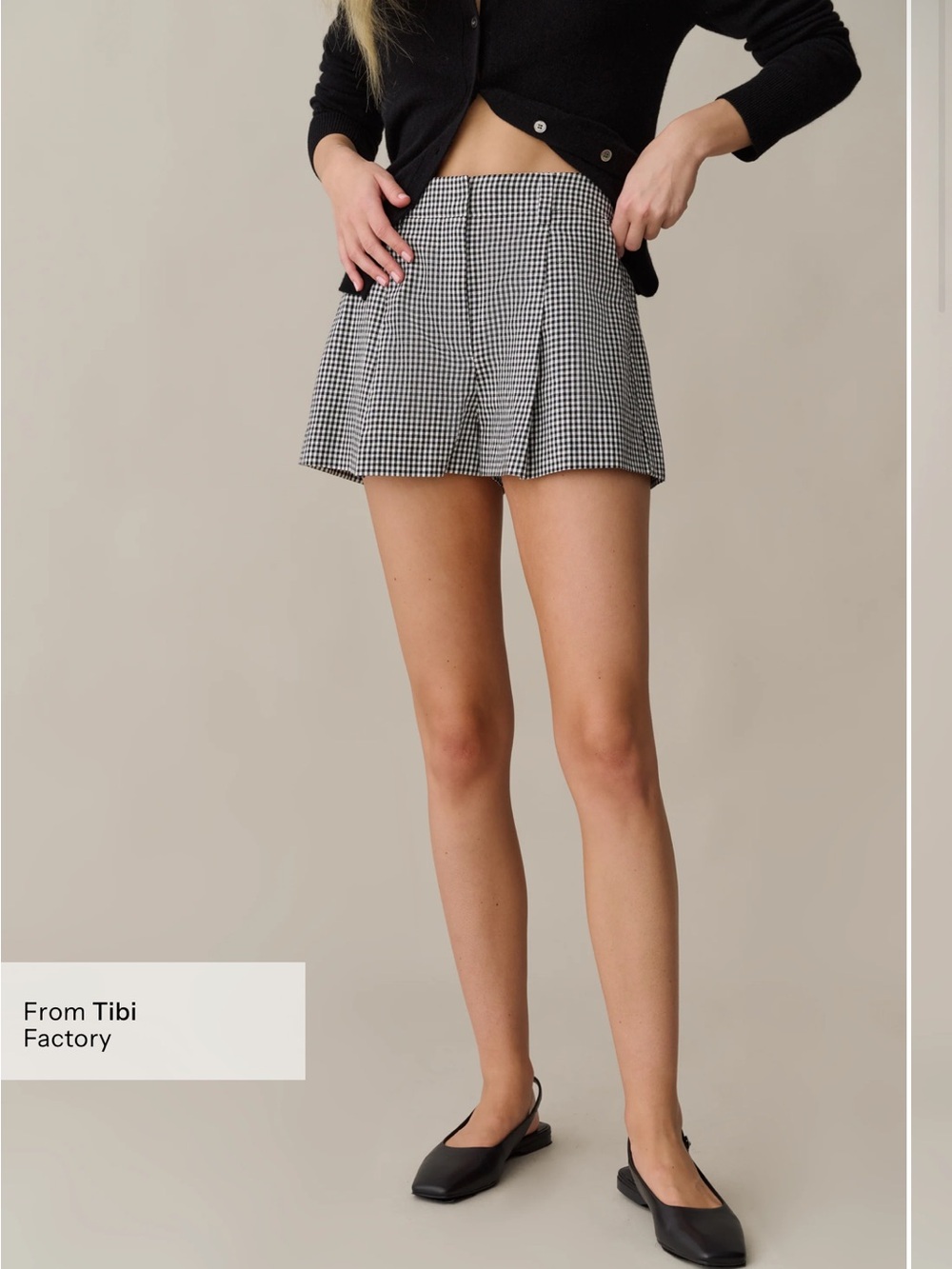 NWT Few Moda Junie Shorts size 4 black white gingham tailored kourt Tibi linen